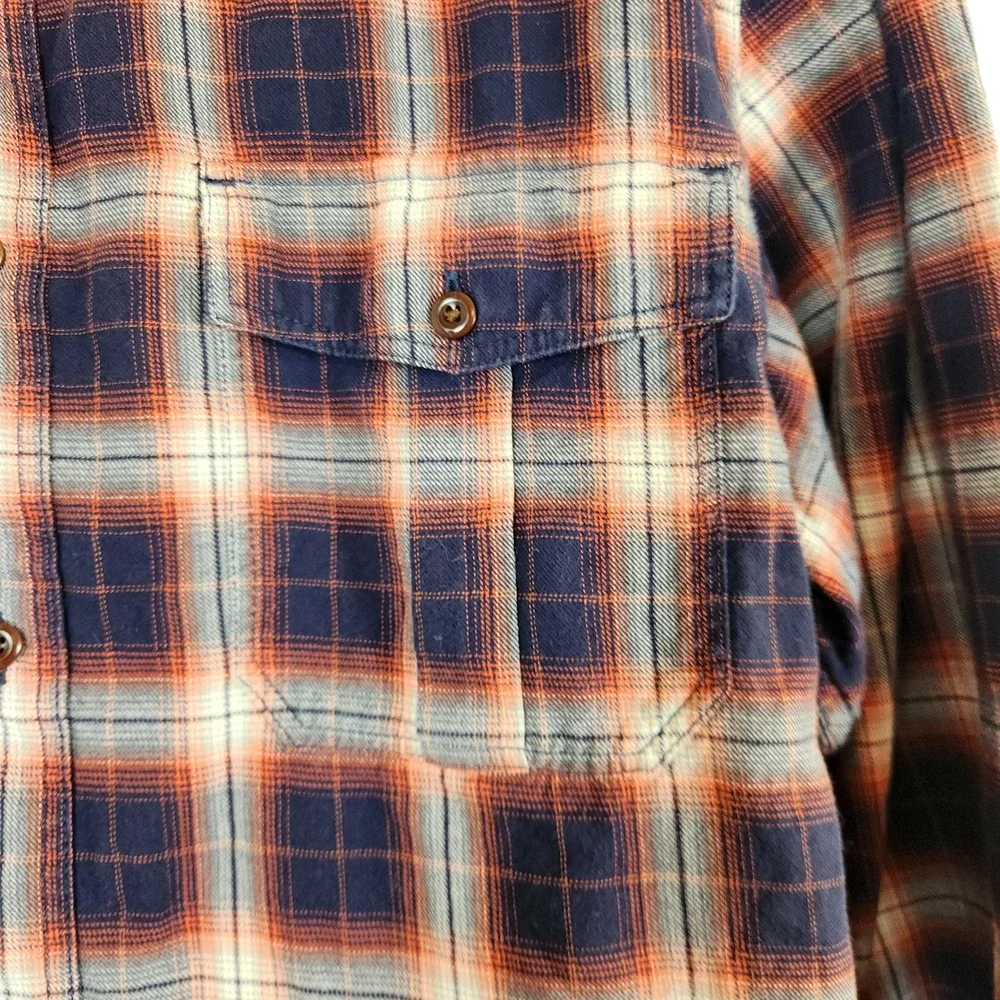 Banana Republic Mens Flannel Plaid Button Down Shirt Long Sleeve XL‎